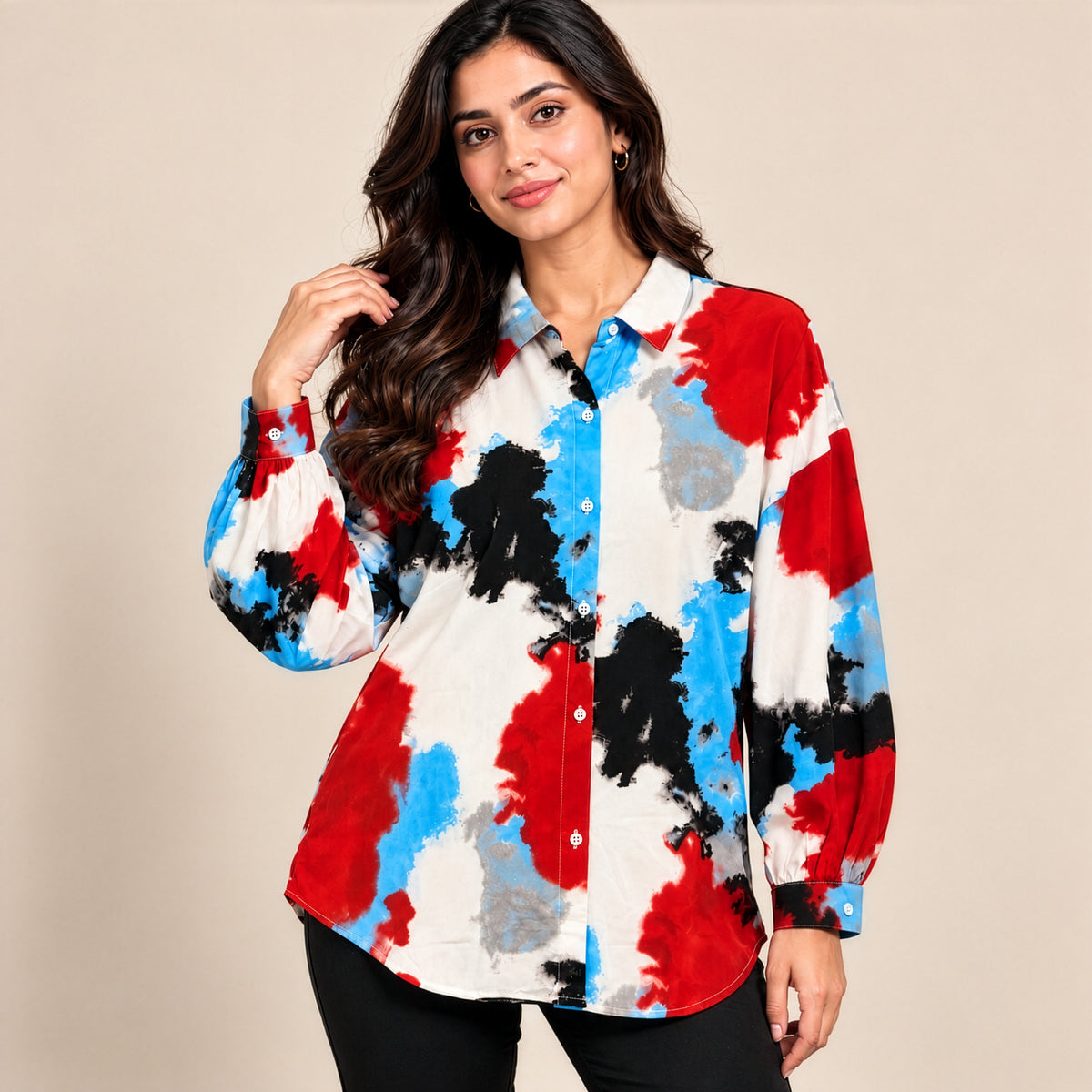Abstract Color Splash Relaxed Shirt