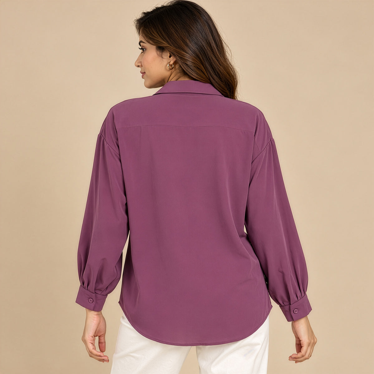 Mauve Tiger Embellished Relaxed Shirt