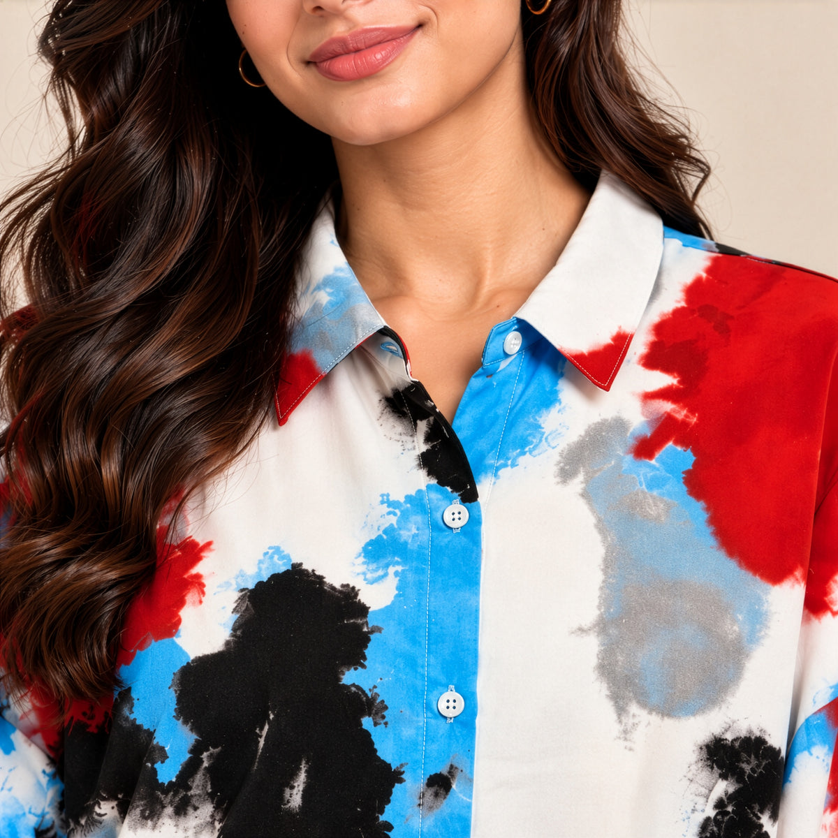 Abstract Color Splash Relaxed Shirt